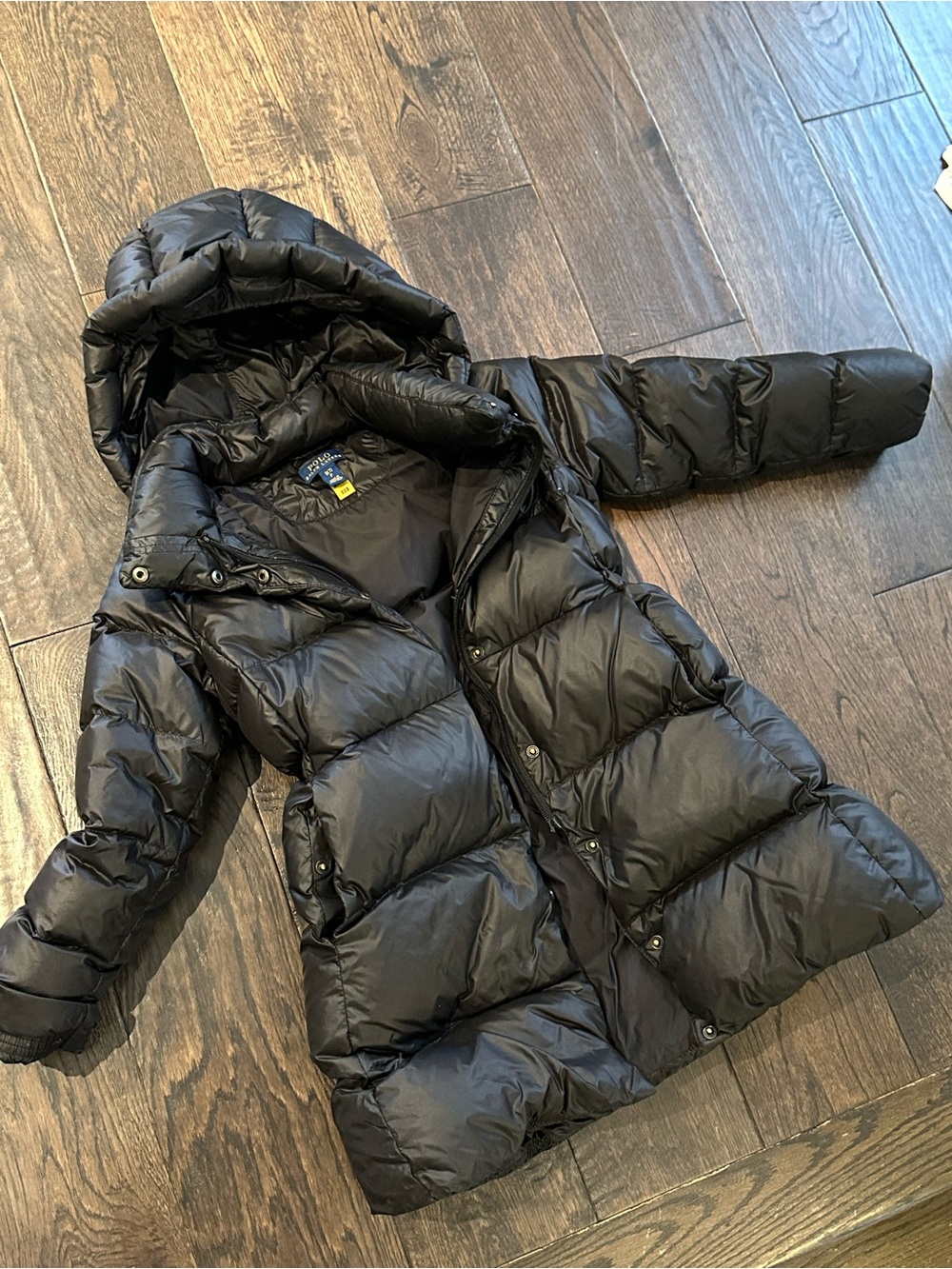 Polo Ralph Lauren 7Y Girl Black Down Jacket Long Jacket